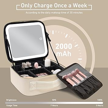 Éclat LED Mirror Case – Cream