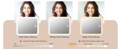 Éclat LED Mirror Case – Cream