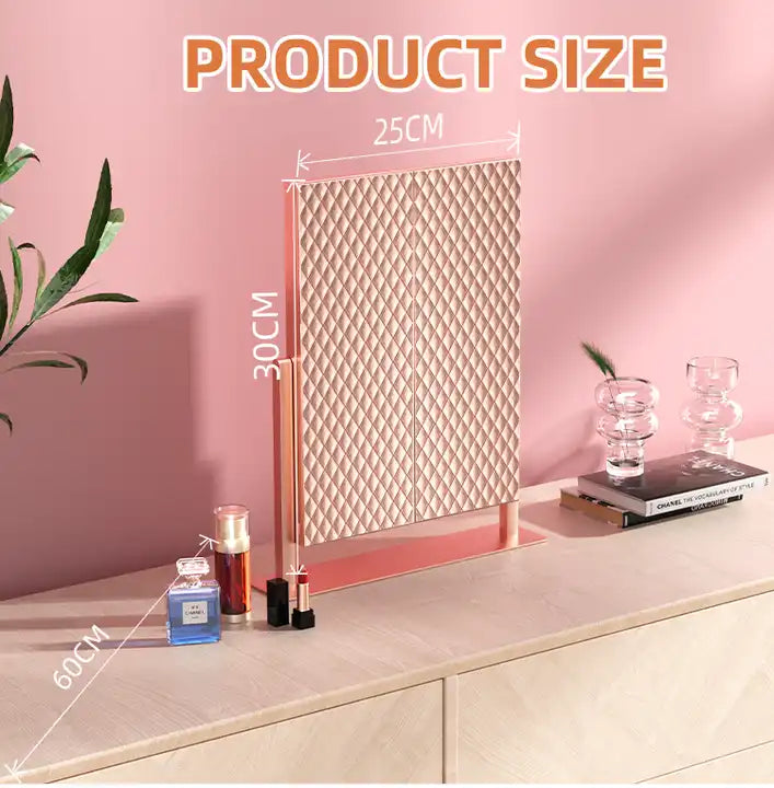 Lumière Tri-Fold Mirror - Rose Gold