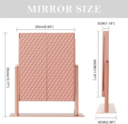 Lumière Tri-Fold Mirror - Rose Gold