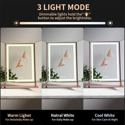Lumière Tri-Fold Mirror - Rose Gold