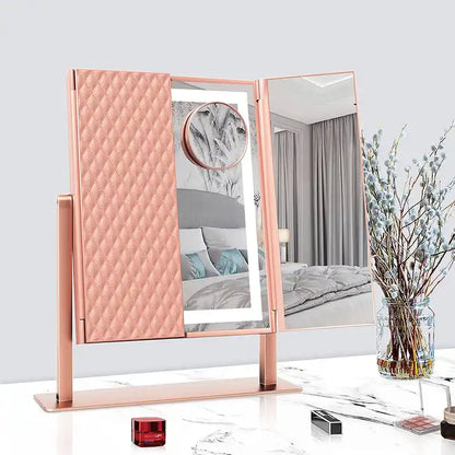 Lumière Tri-Fold Mirror - Rose Gold