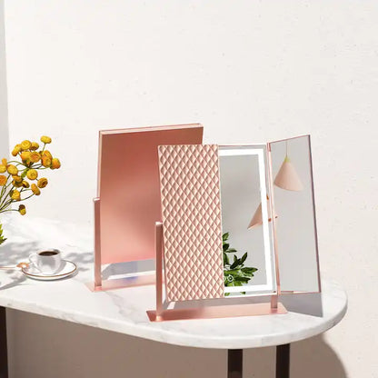 Lumière Tri-Fold Mirror - Rose Gold