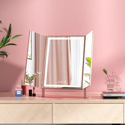 Lumière Tri-Fold Mirror - Rose Gold