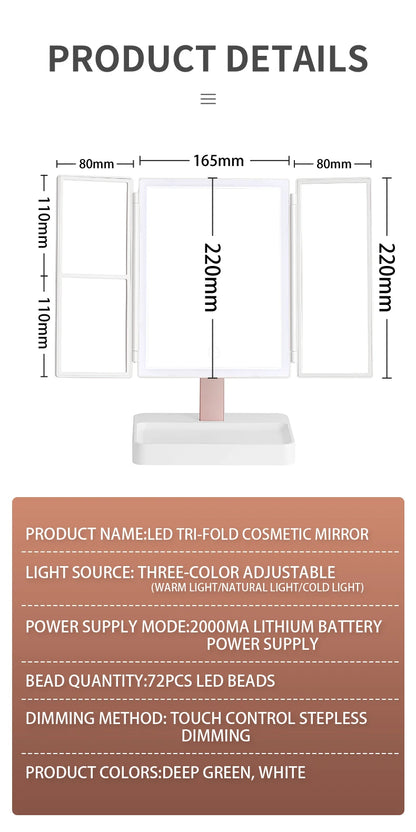 Illume Tri-Fold LED Mirror