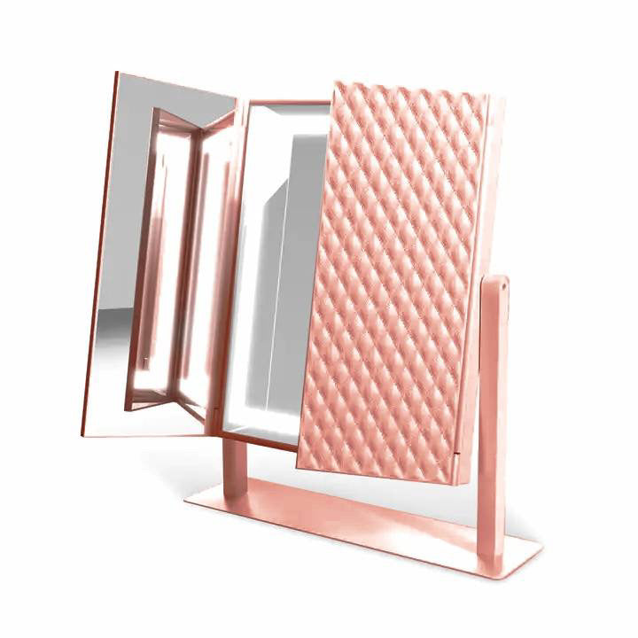 Lumière Tri-Fold Mirror - Rose Gold