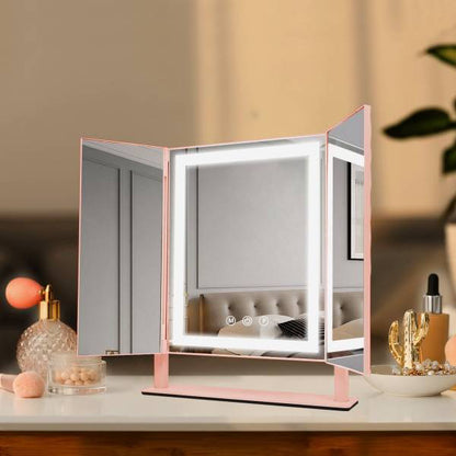 Lumière Tri-Fold Mirror - Rose Gold
